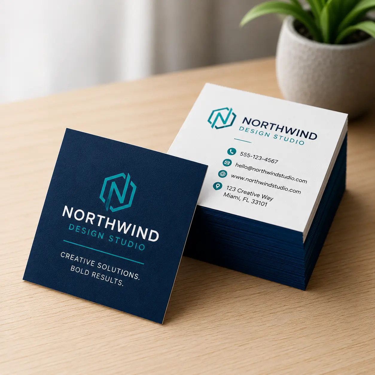 square business cards doorstep_printing_detroit Custom square business cards sample by Doorstep Printing Detroit